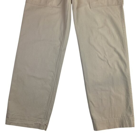 COS Womens 12 Beige High-Waisted Wide Leg Cargo Pants Cotton - Picture 3 of 7